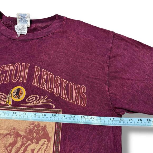 VTG CCM Nutmeg Mills Washington Redskins NFL T-Shirt Sz L Maroon 90s Canada Made - Picture 9 of 10